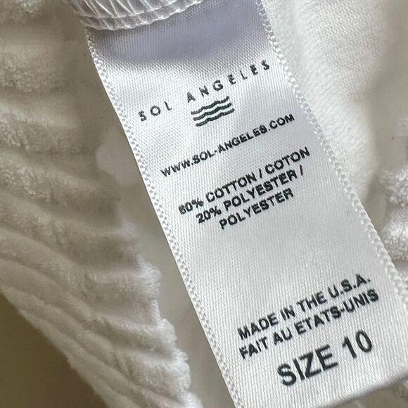 NWOT Sol Angeles Kids Santa Rosa Terry Hoodie Dress in Optic White Size 10 - Picture 5 of 5